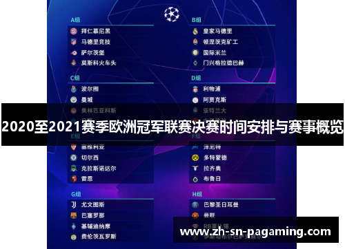 2020至2021赛季欧洲冠军联赛决赛时间安排与赛事概览 2020至2021赛季欧洲冠军联赛决赛时间安排与赛事概览